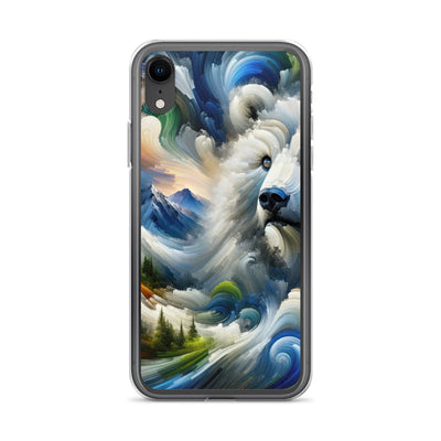 Abstrakte Alpen & Eisbär Kunst in dynamischen Farben - iPhone Schutzhülle (durchsichtig) camping xxx yyy zzz iPhone XR