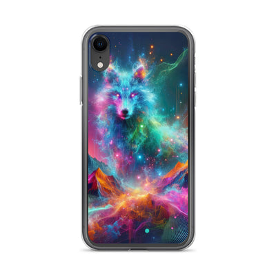 Alpen und Wolf: Lebendige Farben und schimmernde Lichtpartikel (AN) - iPhone Schutzhülle (durchsichtig) xxx yyy zzz iPhone XR