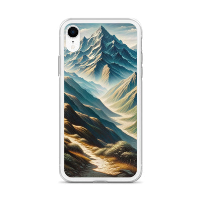 Berglandschaft: Acrylgemälde mit hervorgehobenem Pfad - iPhone Schutzhülle (durchsichtig) berge xxx yyy zzz