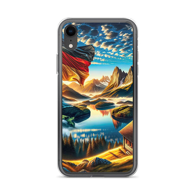 Alpen Gebirge im Morgenlicht: Kunstwerk mit Deutsche Flagge - iPhone Schutzhülle (durchsichtig) berge xxx yyy zzz iPhone XR