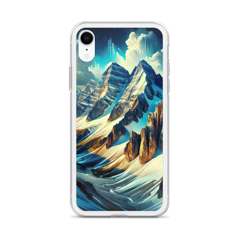 Majestätische Alpen in zufällig ausgewähltem Kunststil - iPhone Schutzhülle (durchsichtig) berge xxx yyy zzz