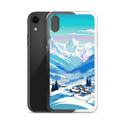 Berge und Schnee - Landschaft - iPhone Schutzhülle (durchsichtig) ski xxx