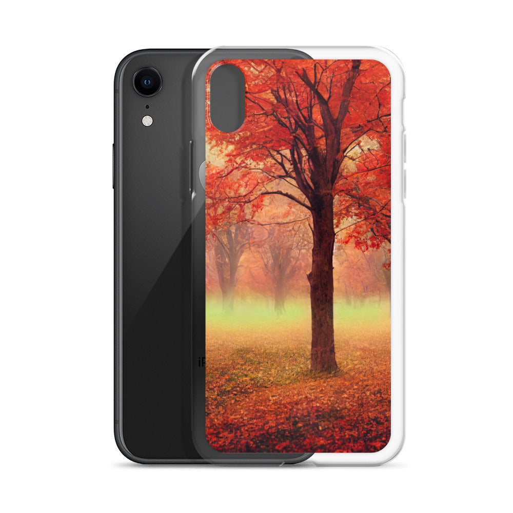 Wald im Herbst - Rote Herbstblätter - iPhone Schutzhülle (durchsichtig) camping xxx