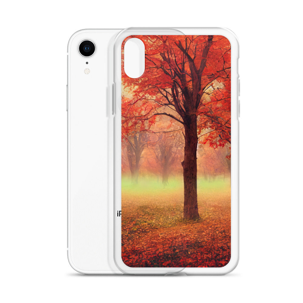 Wald im Herbst - Rote Herbstblätter - iPhone Schutzhülle (durchsichtig) camping xxx