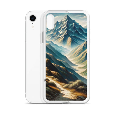 Berglandschaft: Acrylgemälde mit hervorgehobenem Pfad - iPhone Schutzhülle (durchsichtig) berge xxx yyy zzz