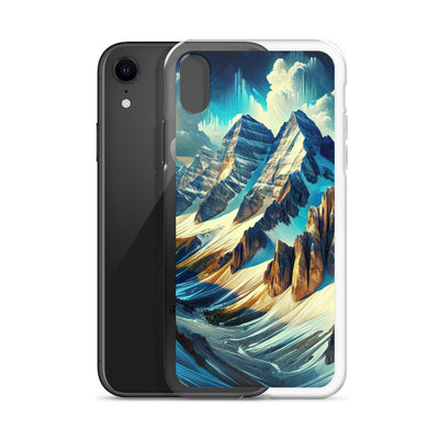 Majestätische Alpen in zufällig ausgewähltem Kunststil - iPhone Schutzhülle (durchsichtig) berge xxx yyy zzz