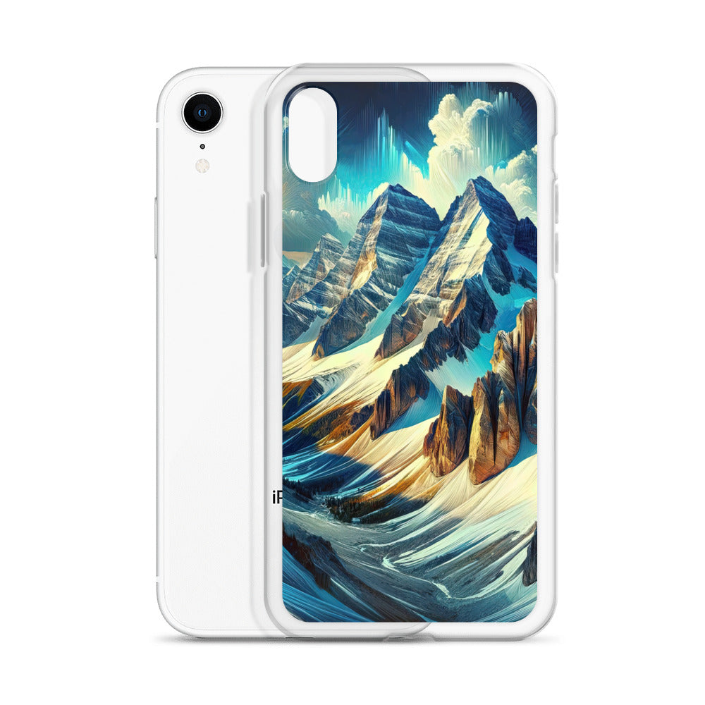 Majestätische Alpen in zufällig ausgewähltem Kunststil - iPhone Schutzhülle (durchsichtig) berge xxx yyy zzz