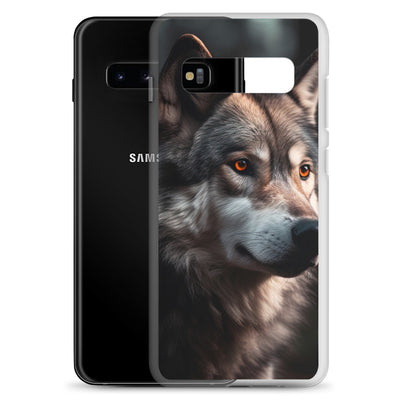 Wolf Porträt - Fotorealistische Malerei - Samsung Schutzhülle (durchsichtig) camping xxx