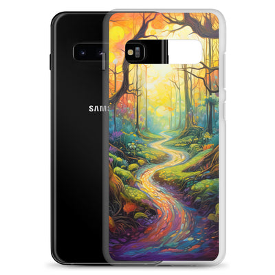 Wald und Wanderweg - Bunte, farbenfrohe Malerei - Samsung Schutzhülle (durchsichtig) camping xxx