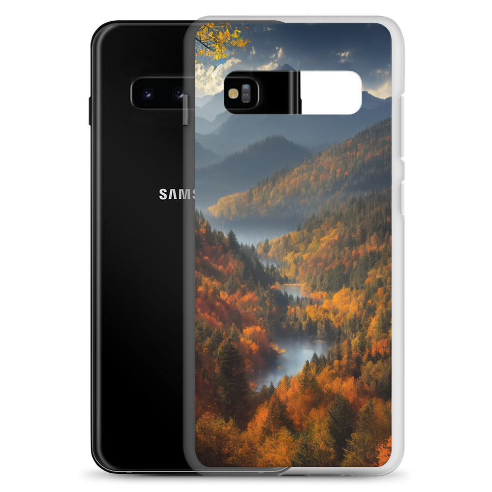 Berge, Wald und Nebel - Malerei - Samsung Schutzhülle (durchsichtig) berge xxx