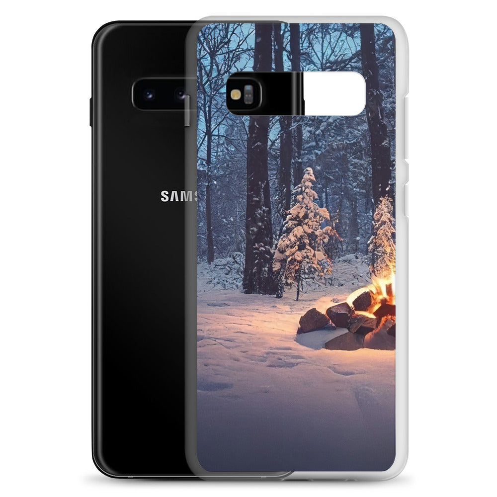 Lagerfeuer im Winter - Camping Foto - Samsung Schutzhülle (durchsichtig) camping xxx