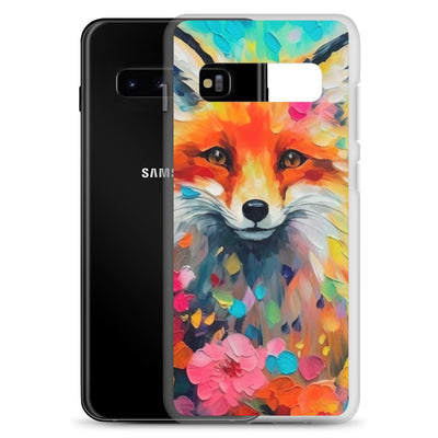 Schöner Fuchs im Blumenfeld - Farbige Malerei - Samsung Schutzhülle (durchsichtig) camping xxx