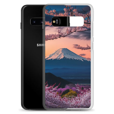 Berg - Pinke Bäume und Blumen - Samsung Schutzhülle (durchsichtig) berge xxx