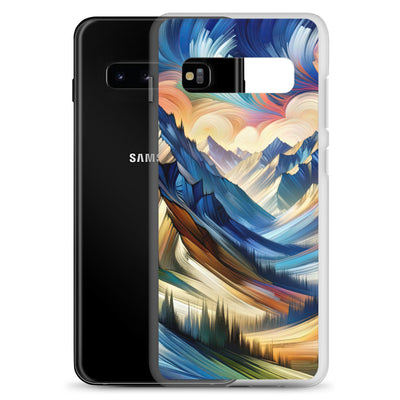 Alpen in abstrakter Expressionismus-Manier, wilde Pinselstriche - Samsung Schutzhülle (durchsichtig) berge xxx yyy zzz