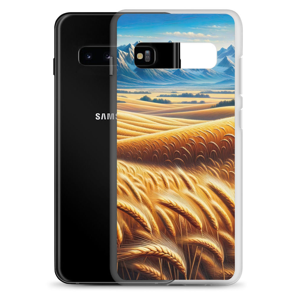 Ölgemälde eines weiten bayerischen Weizenfeldes, golden im Wind (TR) - Samsung Schutzhülle (durchsichtig) xxx yyy zzz