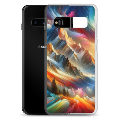 Lebendige abstrakte Alpendarstellung in populärem Kunststil - Samsung Schutzhülle (durchsichtig) berge xxx yyy zzz