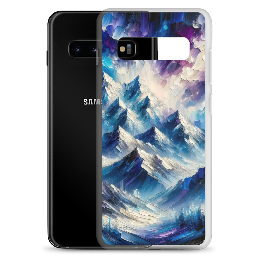 Alpenabstraktion mit dramatischem Himmel in Öl - Samsung Schutzhülle (durchsichtig) berge xxx yyy zzz