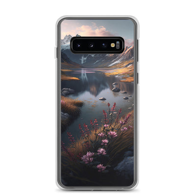 Berge, Bergsee und Blumen - Samsung Schutzhülle (durchsichtig) berge xxx Samsung Galaxy S10