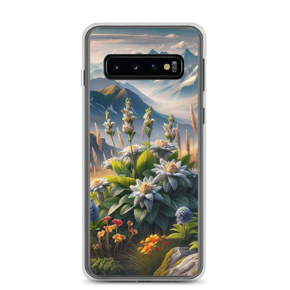 Alpine Flora: Digitales Kunstwerk mit lebendigen Blumen - Samsung Schutzhülle (durchsichtig) berge xxx yyy zzz Samsung Galaxy S10