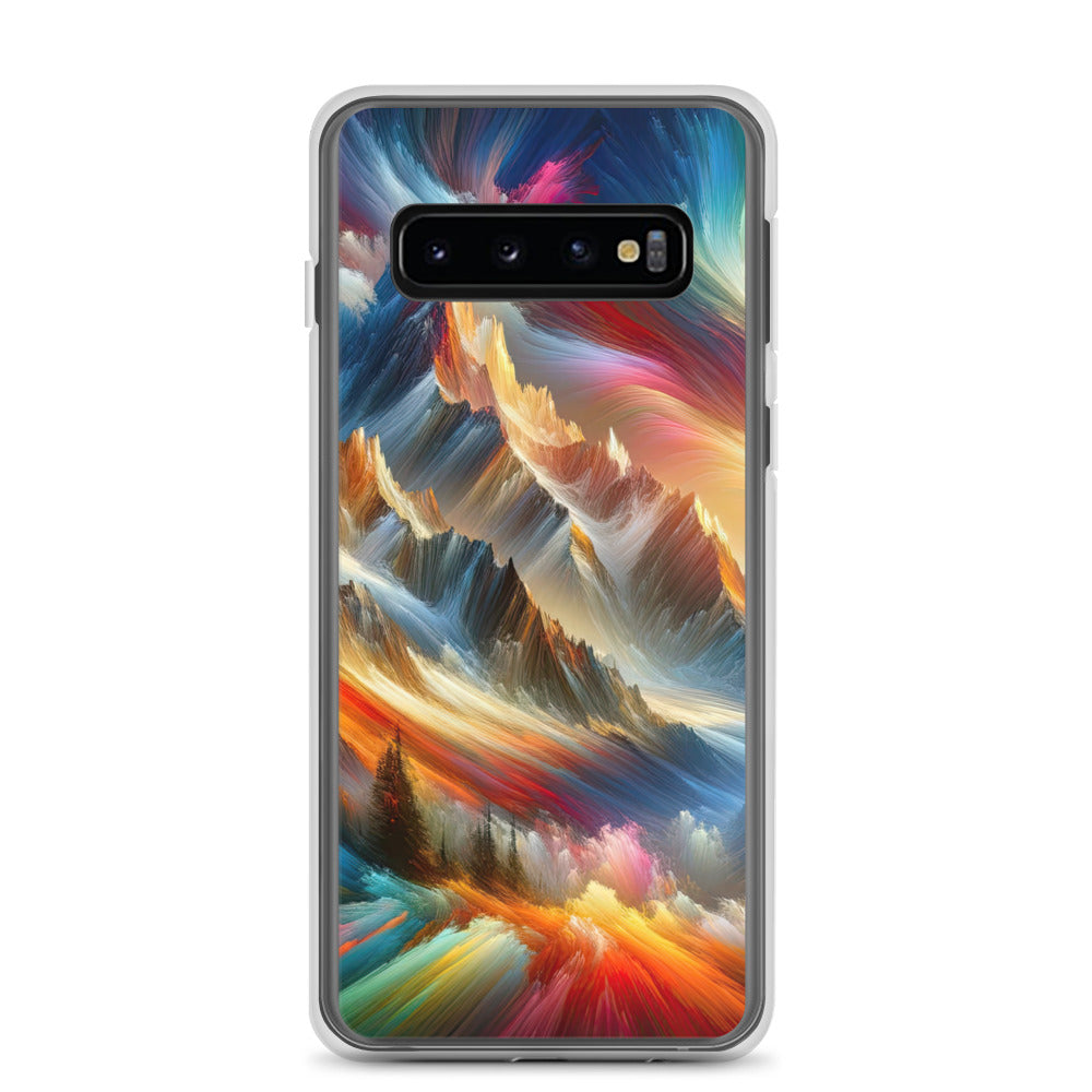 Lebendige abstrakte Alpendarstellung in populärem Kunststil - Samsung Schutzhülle (durchsichtig) berge xxx yyy zzz Samsung Galaxy S10