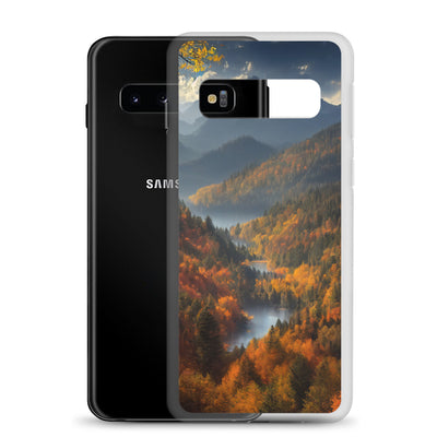 Berge, Wald und Nebel - Malerei - Samsung Schutzhülle (durchsichtig) berge xxx