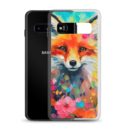 Schöner Fuchs im Blumenfeld - Farbige Malerei - Samsung Schutzhülle (durchsichtig) camping xxx