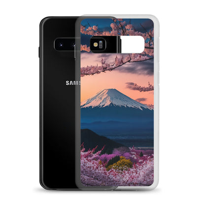 Berg - Pinke Bäume und Blumen - Samsung Schutzhülle (durchsichtig) berge xxx