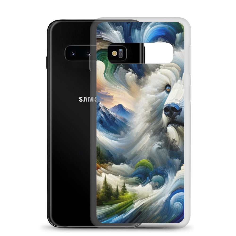 Abstrakte Alpen & Eisbär Kunst in dynamischen Farben - Samsung Schutzhülle (durchsichtig) camping xxx yyy zzz