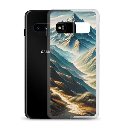 Berglandschaft: Acrylgemälde mit hervorgehobenem Pfad - Samsung Schutzhülle (durchsichtig) berge xxx yyy zzz