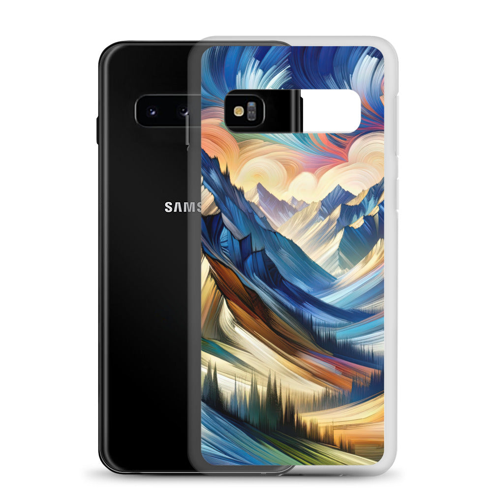 Alpen in abstrakter Expressionismus-Manier, wilde Pinselstriche - Samsung Schutzhülle (durchsichtig) berge xxx yyy zzz