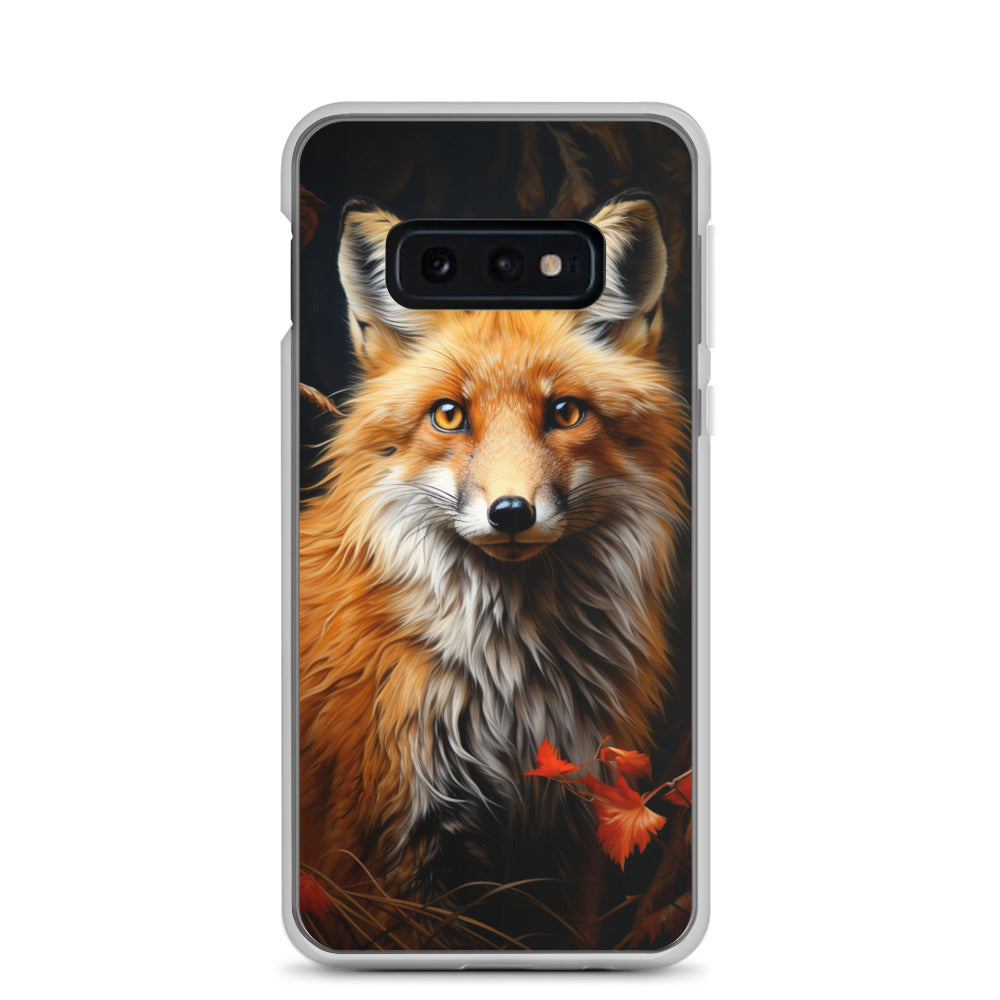 Fuchs Porträt und Herbstblätter - Malerei - Samsung Schutzhülle (durchsichtig) camping xxx Samsung Galaxy S10e