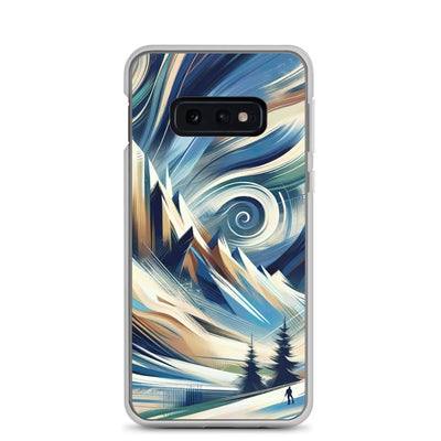 Abstrakte Kunst, die die Essenz der Alpen einfängt. Kräftige Pinselstriche stellen Gipfel und Muster dar - Samsung Schutzhülle (durchsichtig) berge xxx yyy zzz Samsung Galaxy S10e