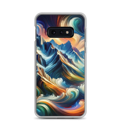 Abstrakte Kunst der Alpen mit lebendigen Farben und wirbelnden Mustern, majestätischen Gipfel und Täler - Samsung Schutzhülle (durchsichtig) berge xxx yyy zzz Samsung Galaxy S10e