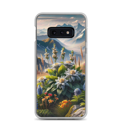 Alpine Flora: Digitales Kunstwerk mit lebendigen Blumen - Samsung Schutzhülle (durchsichtig) berge xxx yyy zzz Samsung Galaxy S10e