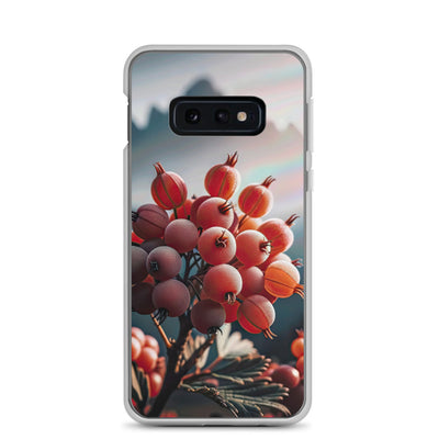 Foto einer Gruppe von Alpenbeeren mit kräftigen Farben und detaillierten Texturen - Samsung Schutzhülle (durchsichtig) berge xxx yyy zzz Samsung Galaxy S10e