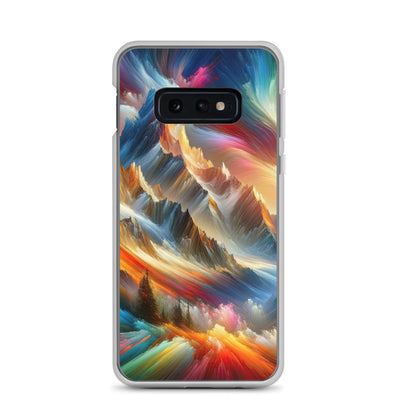 Lebendige abstrakte Alpendarstellung in populärem Kunststil - Samsung Schutzhülle (durchsichtig) berge xxx yyy zzz Samsung Galaxy S10e