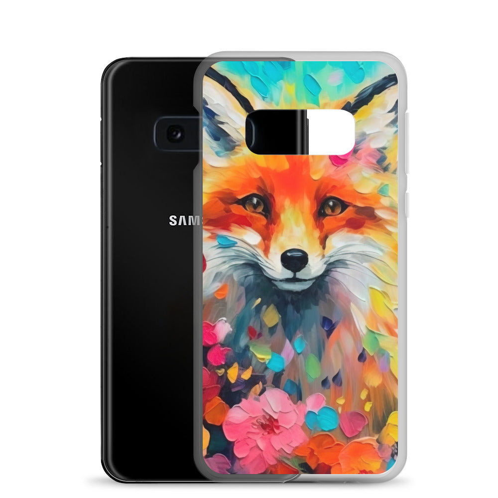 Schöner Fuchs im Blumenfeld - Farbige Malerei - Samsung Schutzhülle (durchsichtig) camping xxx