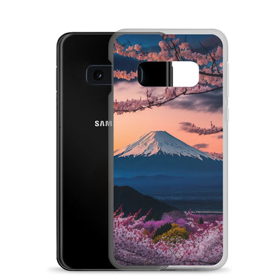 Berg - Pinke Bäume und Blumen - Samsung Schutzhülle (durchsichtig) berge xxx