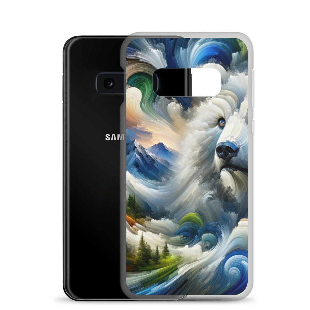 Abstrakte Alpen & Eisbär Kunst in dynamischen Farben - Samsung Schutzhülle (durchsichtig) camping xxx yyy zzz