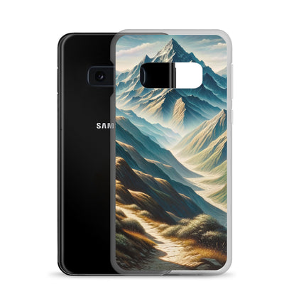 Berglandschaft: Acrylgemälde mit hervorgehobenem Pfad - Samsung Schutzhülle (durchsichtig) berge xxx yyy zzz