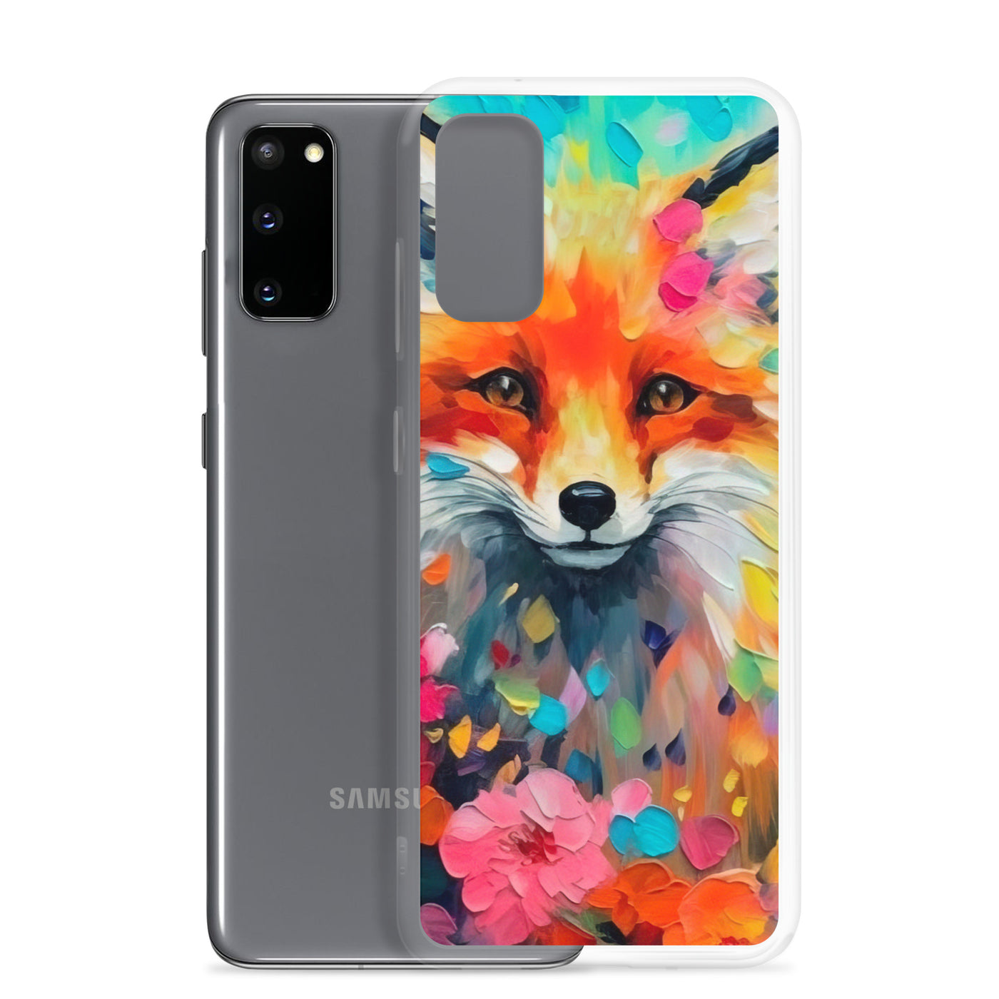 Schöner Fuchs im Blumenfeld - Farbige Malerei - Samsung Schutzhülle (durchsichtig) camping xxx