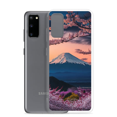 Berg - Pinke Bäume und Blumen - Samsung Schutzhülle (durchsichtig) berge xxx