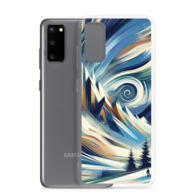 Abstrakte Kunst, die die Essenz der Alpen einfängt. Kräftige Pinselstriche stellen Gipfel und Muster dar - Samsung Schutzhülle (durchsichtig) berge xxx yyy zzz