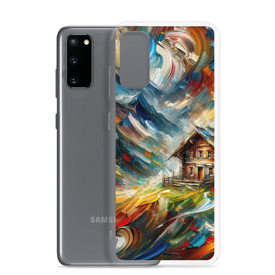 Expressionistisches Farbchaos der Alpen und Schönheit der Berge - Abstrakt - Samsung Schutzhülle (durchsichtig) berge xxx yyy zzz