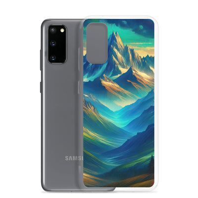 Atemberaubende alpine Komposition mit majestätischen Gipfeln und Tälern - Samsung Schutzhülle (durchsichtig) berge xxx yyy zzz