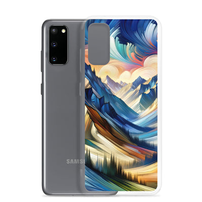 Alpen in abstrakter Expressionismus-Manier, wilde Pinselstriche - Samsung Schutzhülle (durchsichtig) berge xxx yyy zzz