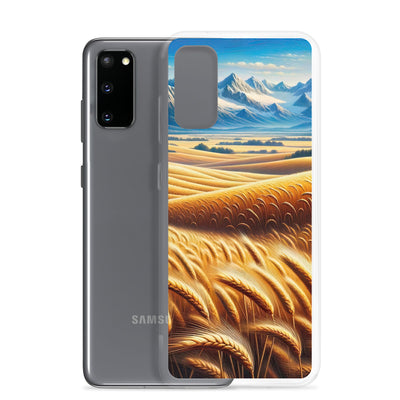 Ölgemälde eines weiten bayerischen Weizenfeldes, golden im Wind (TR) - Samsung Schutzhülle (durchsichtig) xxx yyy zzz