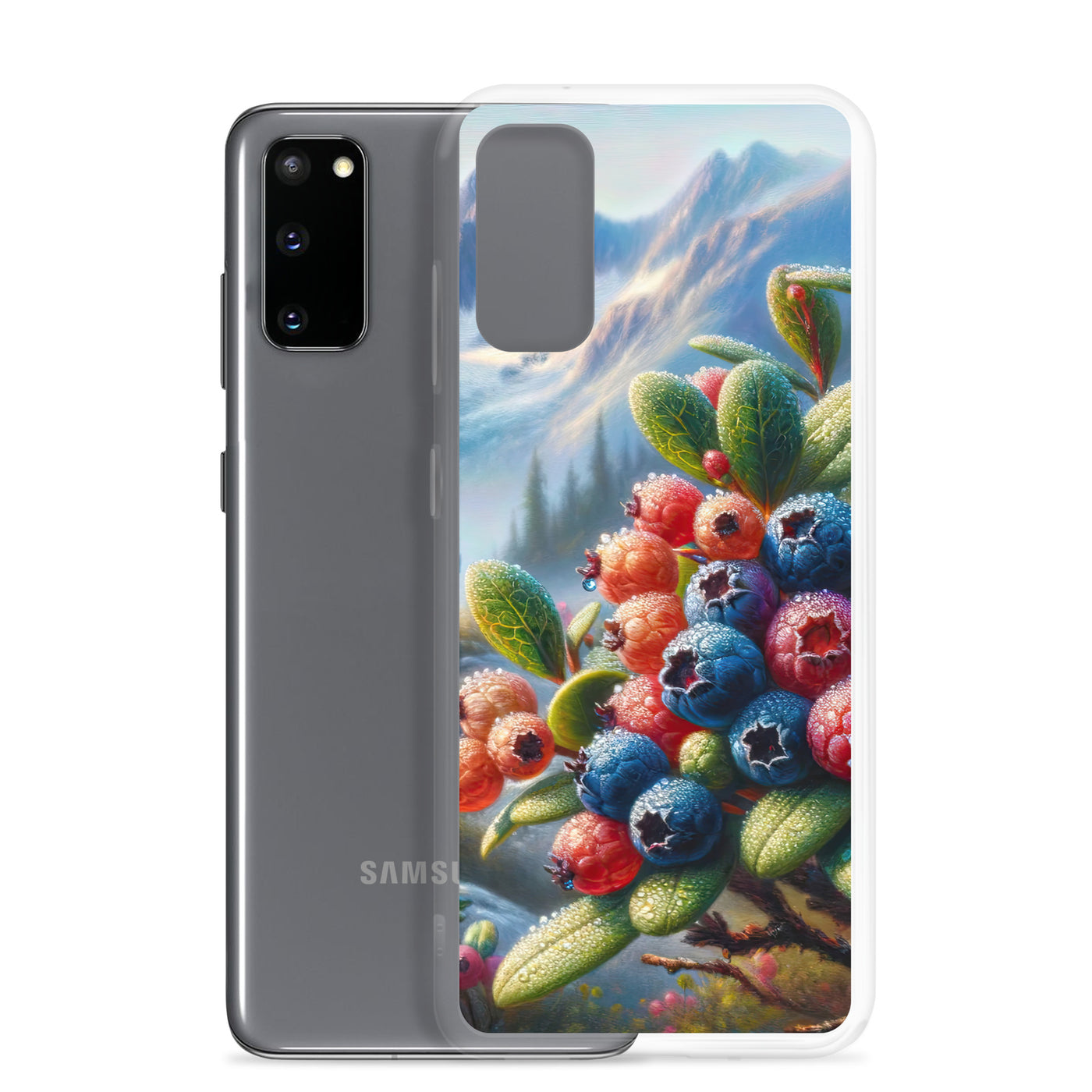 Ölgemälde einer Nahaufnahme von Alpenbeeren in satten Farben und zarten Texturen - Samsung Schutzhülle (durchsichtig) wandern xxx yyy zzz