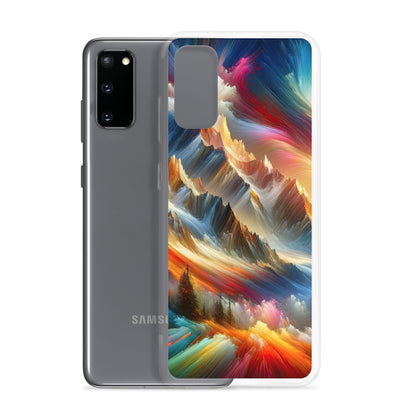 Lebendige abstrakte Alpendarstellung in populärem Kunststil - Samsung Schutzhülle (durchsichtig) berge xxx yyy zzz