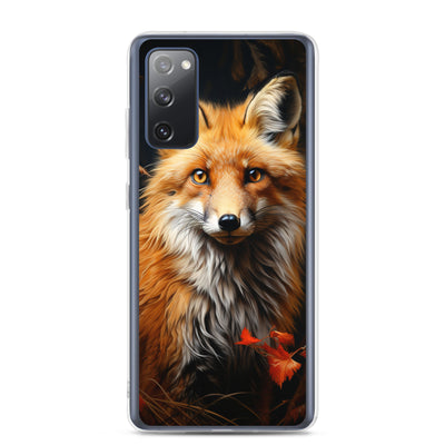 Fuchs Porträt und Herbstblätter - Malerei - Samsung Schutzhülle (durchsichtig) camping xxx